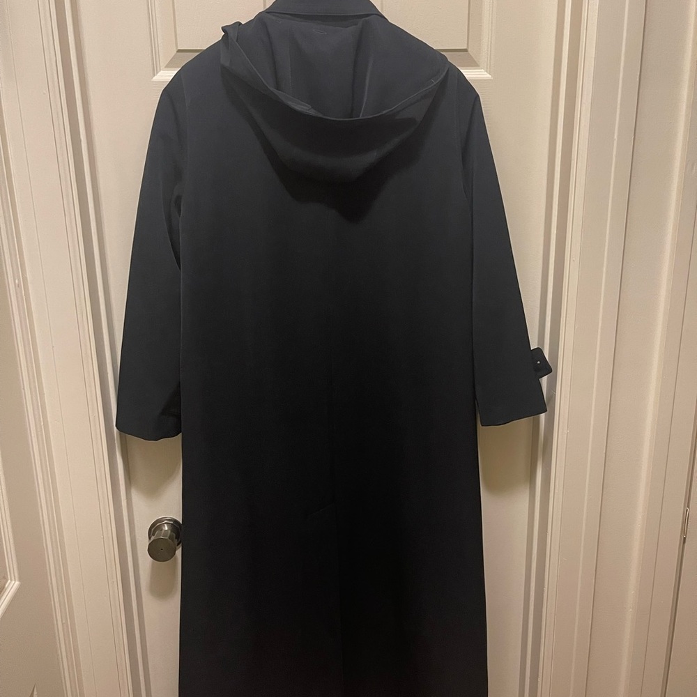 Full length, all weather coat.